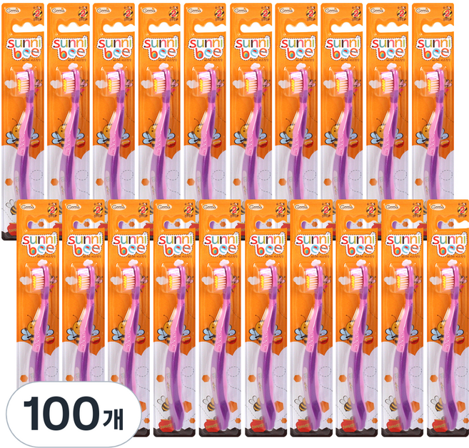 지앤마 써니비 키즈 칫솔 2단계, 여아용, 100개, 1개입