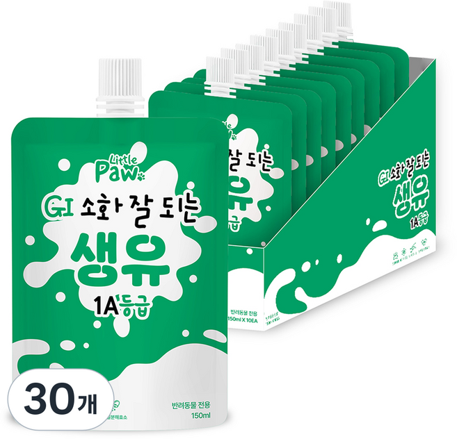 리틀포우 반려동물 GI 소화 잘되는 생유, 30개, 150ml, 크랜베리맛
