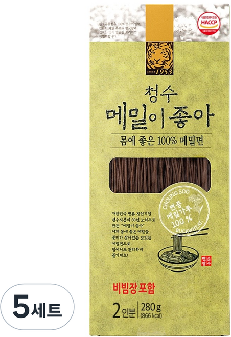 청수식품 청수 메밀이좋아 + 비빔장 세트 2인분, 280g, 5세트