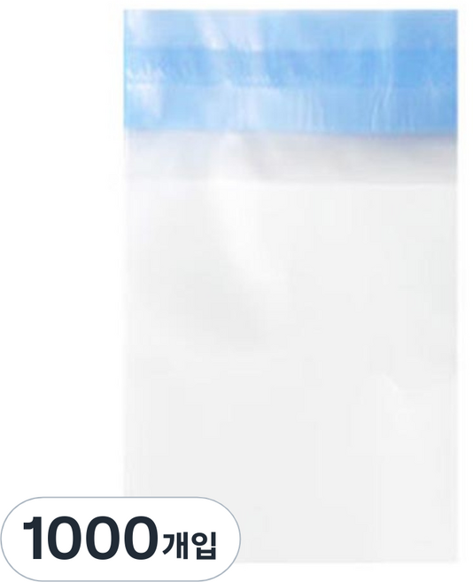 접착식 무지 반투명 opp 봉투, 1000장