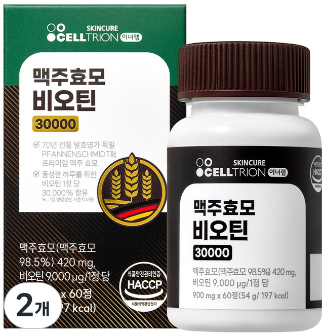 이너랩 셀트리온 맥주효모 비오틴 30000 54g, 2개, 60정