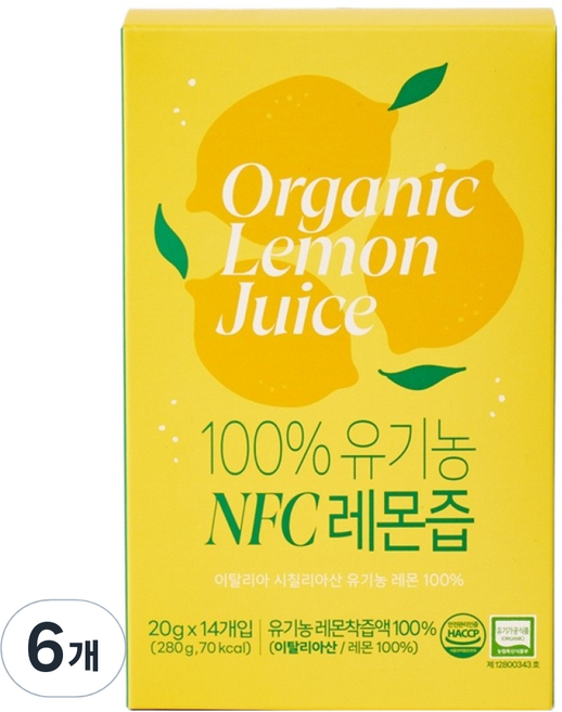 모던하우스 유기농 NFC 레몬즙 100 스틱 14p, 280g, 6개