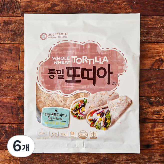 남향푸드또띠아 통밀또띠아 지름 20cm, 45g, 5개입, 6개