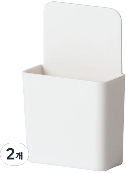 벽걸이 부착형 에어컨 리모컨 보관함, 화이트, 2개
