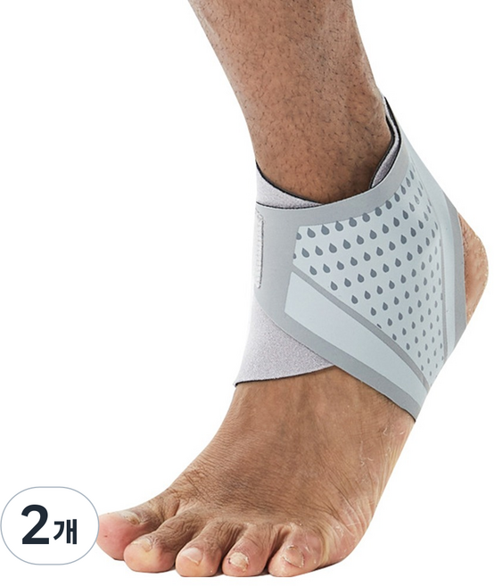 오버코드 경량 스포츠 피트니스 발목 관절 고정 보호대 왼발 BRP3595, 그레이, 2개