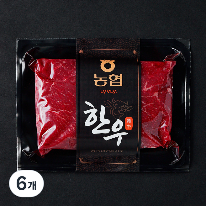 농협 한우 정육 1등급 불고기용 (냉장), 6개, 300g