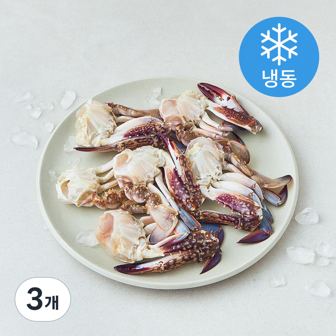 일품 먹기좋게 손질한 국산 꽃게 2절 (냉동), 3개, 500g
