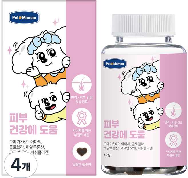 펫또마망 강아지 영양제, 80g, 피부/피모, 4개