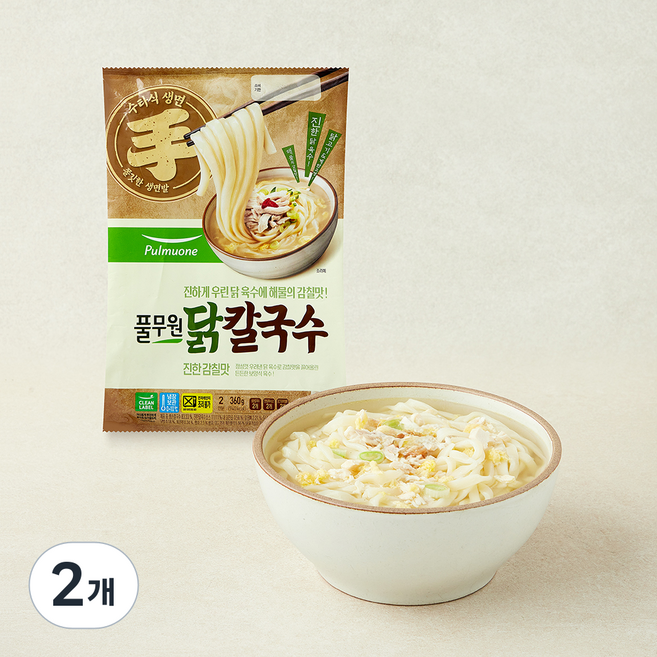 풀무원 닭칼국수 2인, 360g, 2개