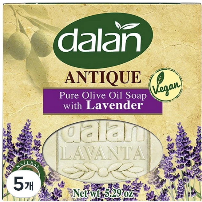 달란 앤티크 퓨어 올리브 오일 솝 위드 라벤더, 150g, 5개 - 쿠팡