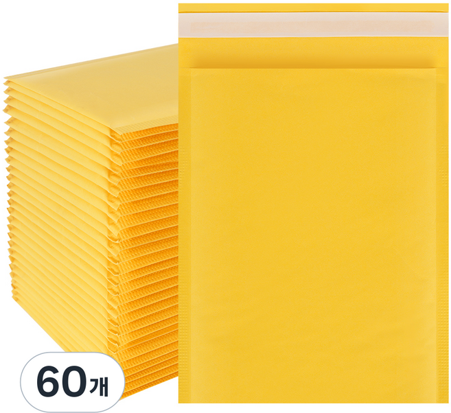 코멧 충격방지 뽁뽁이 캡 안전봉투 노랑, 60개