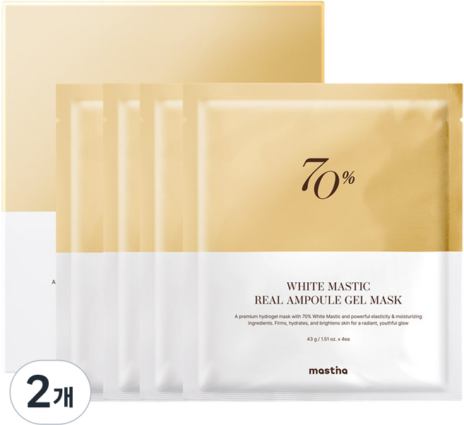 매스티나 화이트매스틱 리얼 앰플 겔 마스크, 2개, 4개입