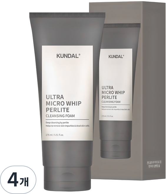 쿤달 울트라 마이크로 휩 펄라이트 폼클렌징, 175ml, 4개