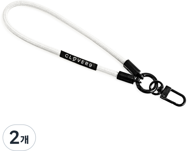 클로버나인 휴대폰 핸드 스트랩 손잡이 줄, 크림, 2개