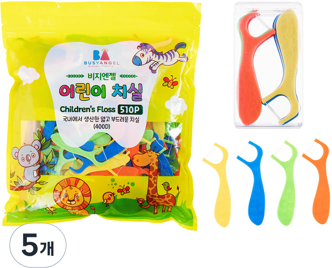 비지엔젤 국내생산 어린이 치실 510p + 케이스, 5개