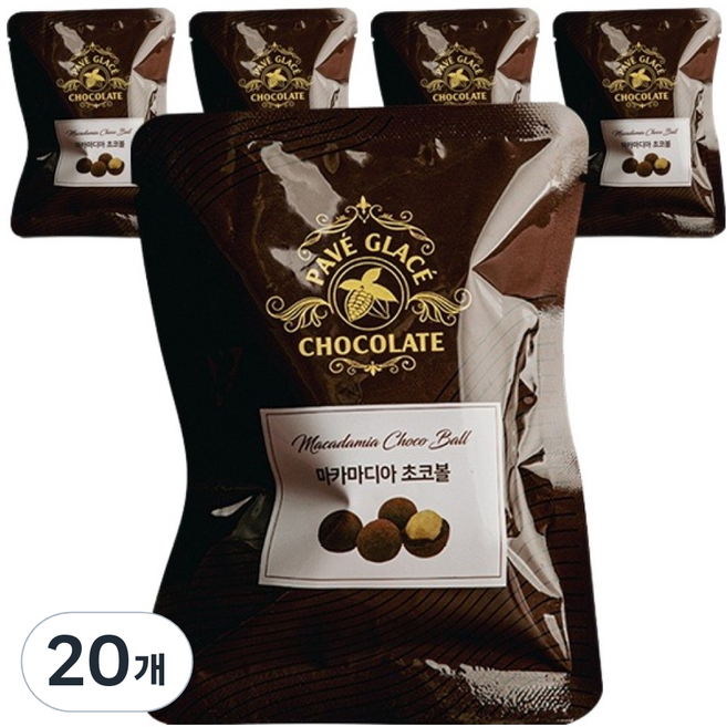 파베글라스 마카다미아 밀크 초코볼, 50g, 20개