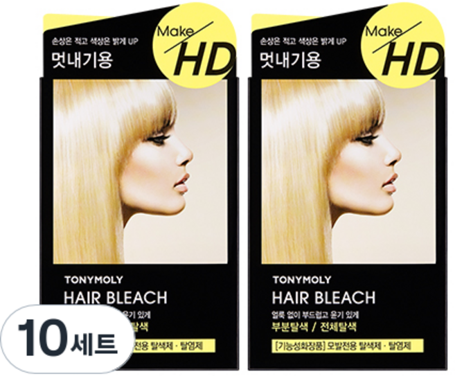토니모리 메이크 에이치디 헤어블리치 1제 10g + 2제 30ml 세트, 10개