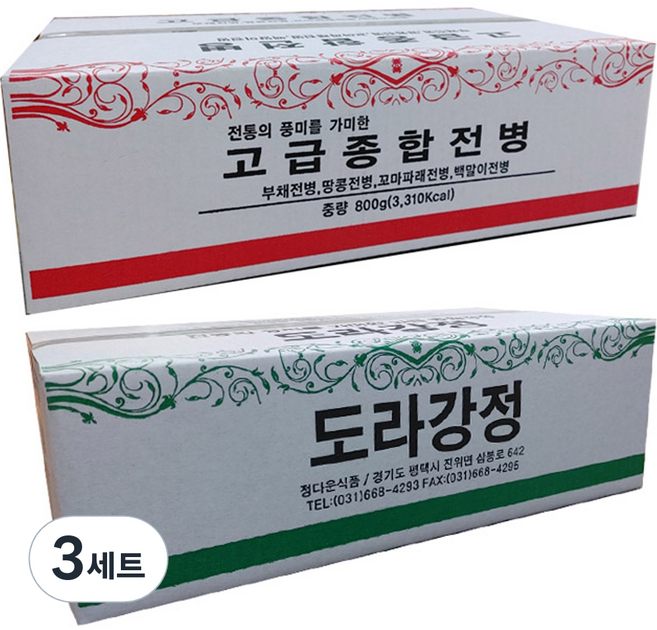 정다운식품 고급종합전병 800g + 도라강정 600g, 3세트, 1.4kg
