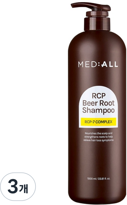 MED ALL RCP 啤酒根洗髮精 白麝香, 3個, 1L