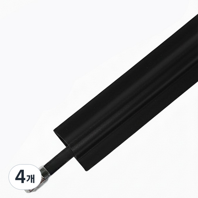 Rano Home 免鑽孔膠帶式 PVC 電線整理槽, 4個, 黑色