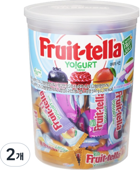 후르트텔라 요구르트향 츄잉캔디, 590g, 2개