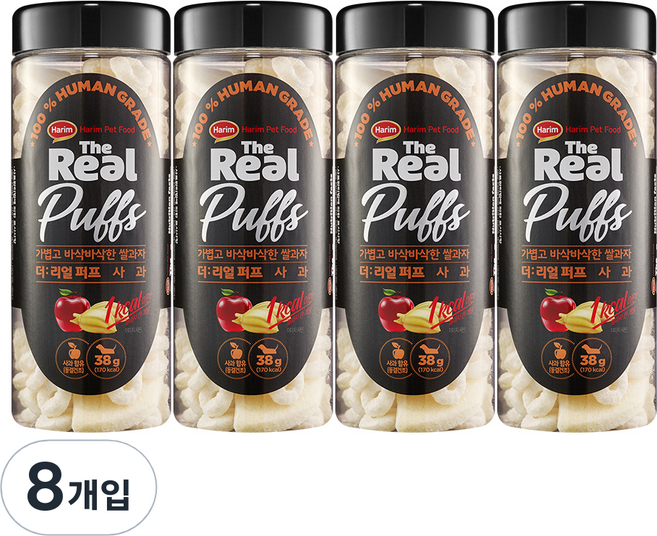 하림펫푸드 더리얼 퍼프 강아지 간식, 사과, 38g, 8개
