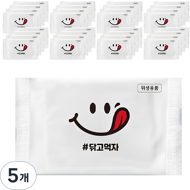 티슈도리 닦고먹자 업소용 물티슈 낱개포장형, 40g, 1000개입, 5개