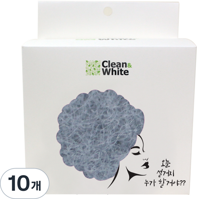 클린앤화이트 구리나노 파스텔 수세미 그레이, 8개, 10개
