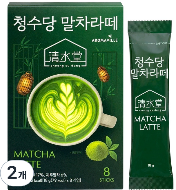 청수당 말차라떼, 18g, 8개입, 2개