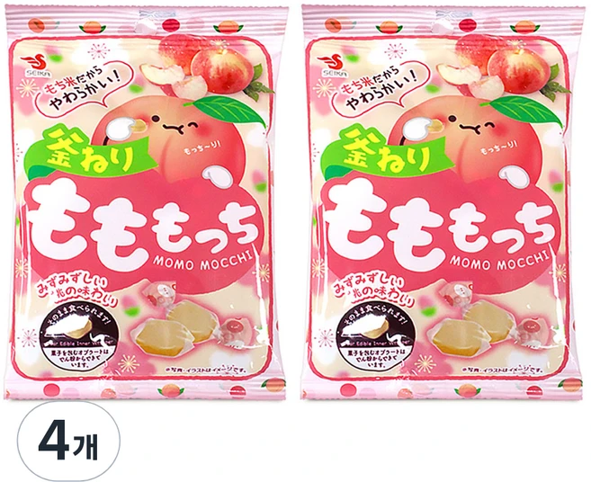 세이카 찹쌀 복숭아 모찌, 32g, 4개 - 쿠팡
