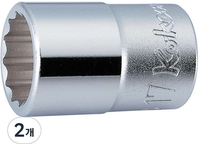 코켄 1/2 소켓 4405M 12각 25mm 핸드용 숏, 2개
