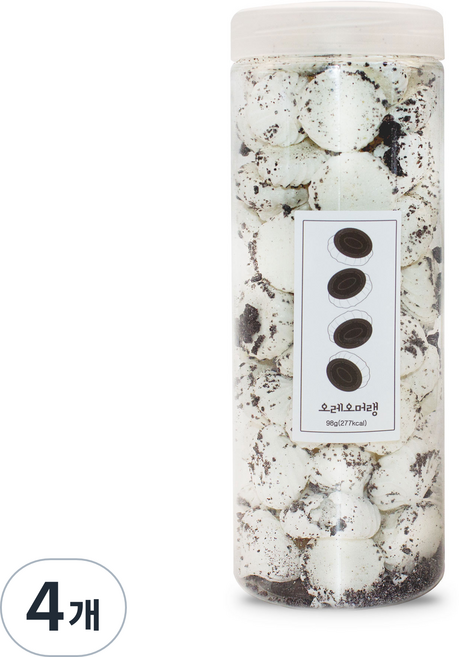 설롱디저트 솜사탕 통머랭쿠키 오레오맛 1000ml, 98g, 4개