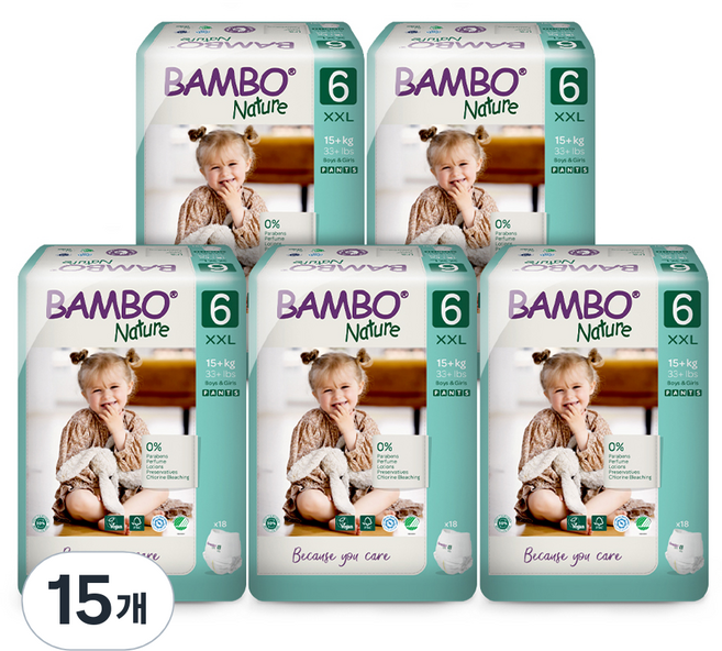 밤보네이처 그린 팬티형 기저귀, 6단계, 270매