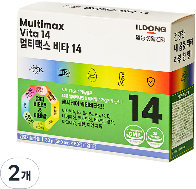 ILDONG 日東 Health Care Multimax 維他命 14 33g, 2個, 60錠