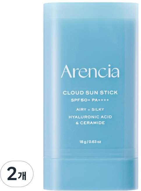 아렌시아 클라우드 선 스틱 SPF50+ PA++++, 18g, 2개