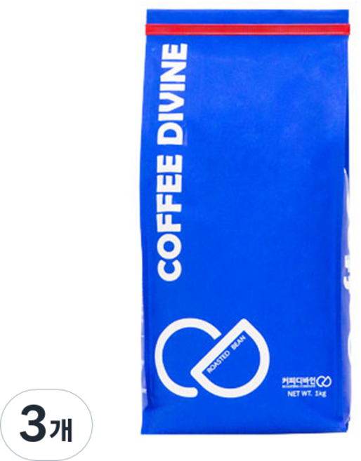 커피디바인 콜롬비아수프리모 원두커피, 홀빈(분쇄안함), 1kg, 3개