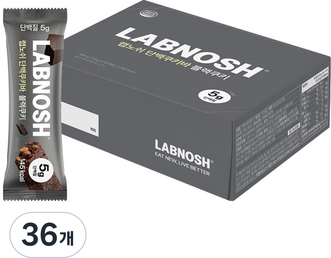 랩노쉬 단백쿠키바 블랙쿠키, 35g, 36개