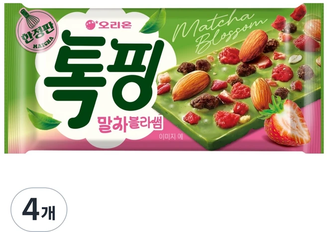 톡핑 오리온 말차블라썸, 43g, 4개 - 쿠팡