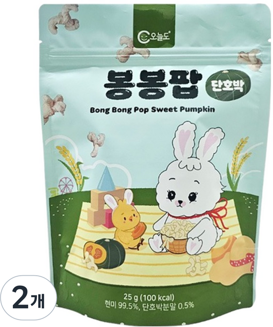 오늘도 유기농 쌀과자 봉봉팝, 단호박, 25g, 2개