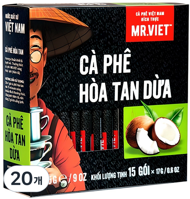 미스터비엣 인스턴트 코코넛 커피믹스, 17g, 15개입, 20개