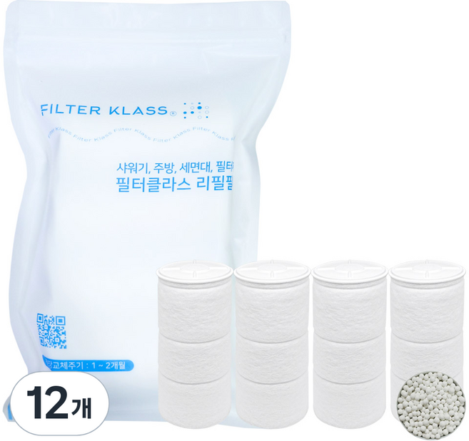 닥터피엘 호환필터 주방용 염소녹물필터, 12개