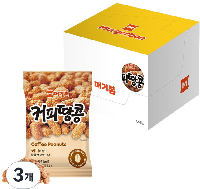 머거본 커피땅콩 12p, 3개, 480g