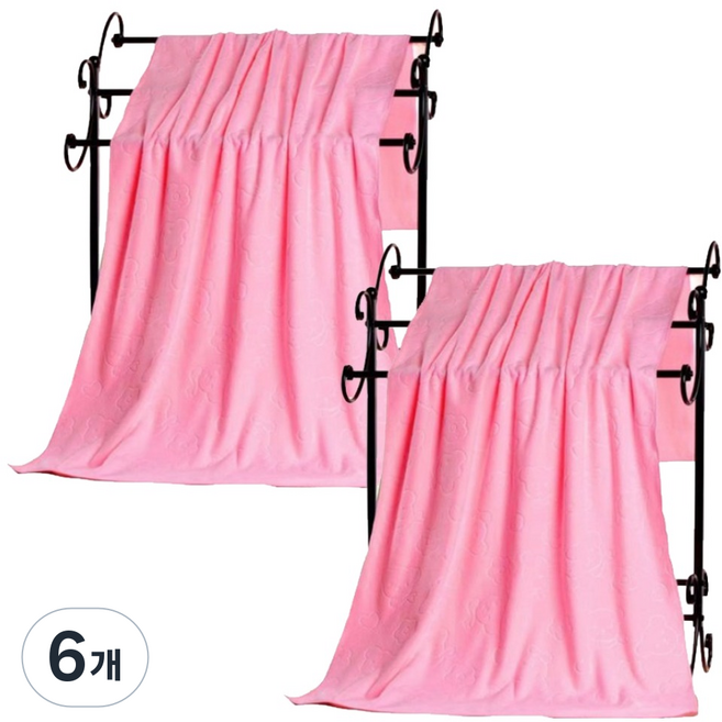 원이네 바스타월 200g 70 x 140 cm, 핑크, 6개