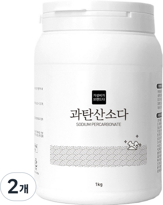 가성비가브랜드다 과탄산소다 표백제 용기형, 2개, 1kg