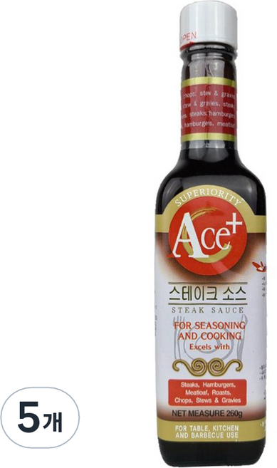 코리아제니스 ACE 플러스 스테이크소스, 260g, 5개