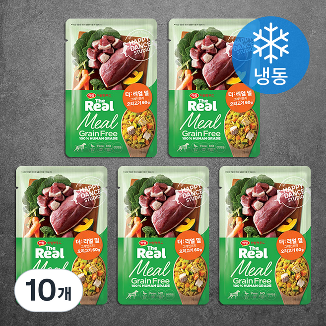 하림펫푸드 전연령 강아지 더리얼 밀 그레인프리 화식사료, 오리, 60g, 10개