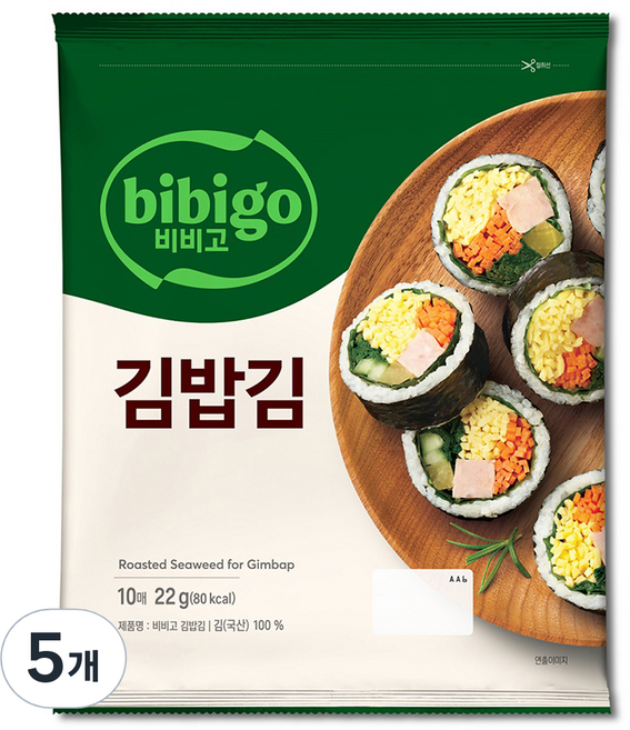 비비고 김밥김 10매, 5개, 22g