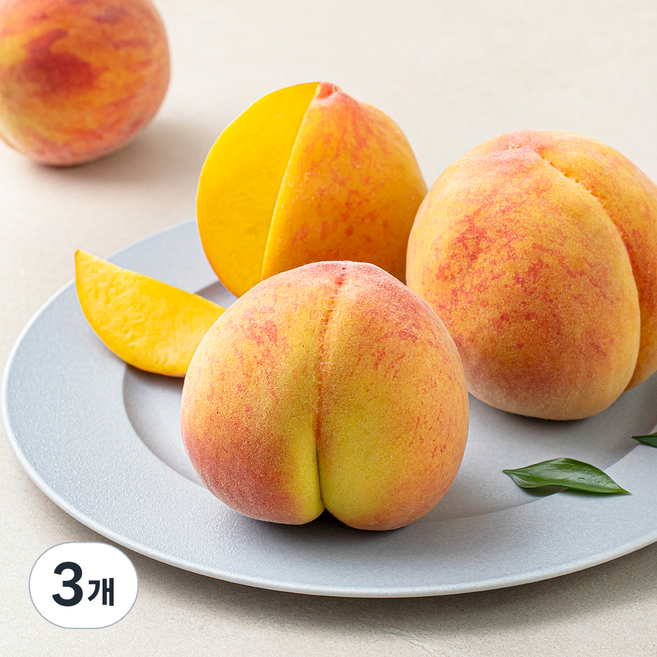 강서시장 새벽경매 햇사레 복숭아, 1.2kg(왕특, 4입), 3개