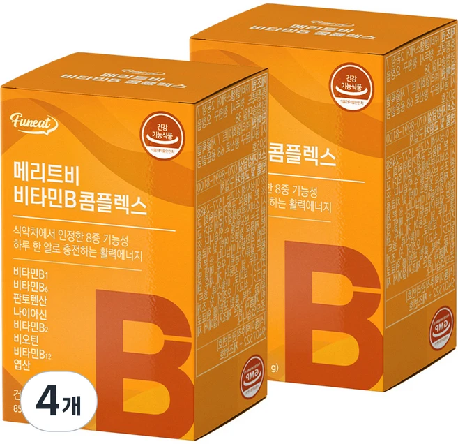 퍼니트 메리트비 비타민B 콤플렉스 51g, 60정, 4개 - 쿠팡