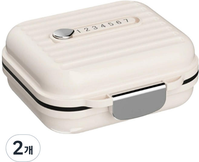 포포트레인 휴대용 알약케이스 약품보관함 화이트, 2개